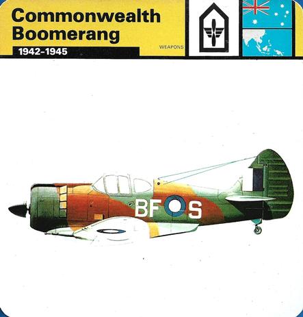 1977 Edito-Service World War II - Deck 118 #13-036-118-01 Commonwealth Boomerang Front