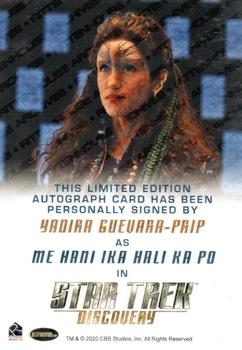 2020 Rittenhouse Star Trek: Discovery Season Two - Autographs (Full Bleed Design) #NNO Yadira Guevara-Prip Back