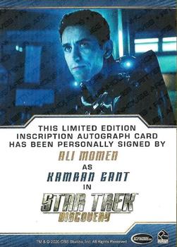 2020 Rittenhouse Star Trek Discovery Season Two - Autographed Inscriptions (Blue Border Design) #NNO Ali Momen Back