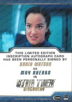2020 Rittenhouse Star Trek: Discovery Season Two - Autographed Inscriptions (Blue Border Design) #NNO Bahia Watson Back
