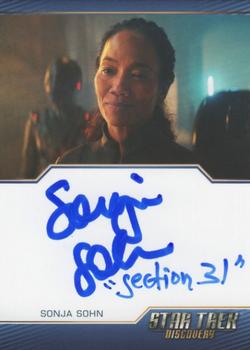 2020 Rittenhouse Star Trek Discovery Season Two - Autographed Inscriptions (Blue Border Design) #NNO Sonja Sohn Front