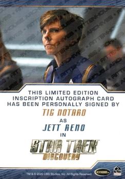 2020 Rittenhouse Star Trek Discovery Season Two - Autographed Inscriptions (Blue Border Design) #NNO Tig Notaro Back