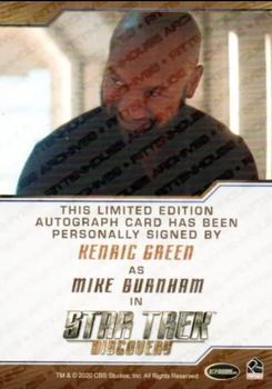 2020 Rittenhouse Star Trek: Discovery Season Two - Autographs (Brown Border Design) #NNO Kenric Green Back