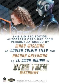 2020 Rittenhouse Star Trek Discovery Season Two - Dual Autographs #NNO Mary Wiseman / Hannah Cheesman Back