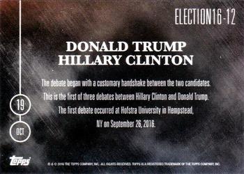 2016 Topps Now Election #ELECTION16-12 Donald Trump / Hillary Clinton Back