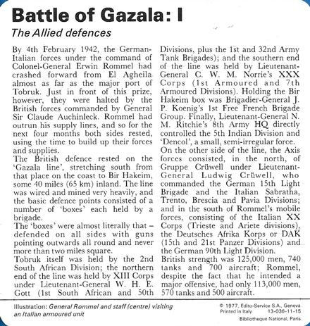 1977 Edito-Service World War II - Deck 11 #13-036-11-15 Battle of Gazala: I Back