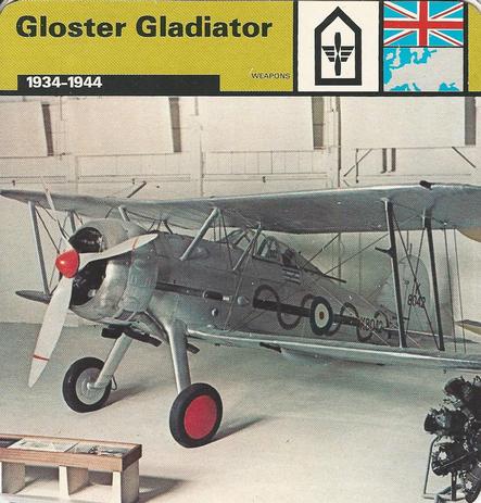 1977 Edito-Service World War II - Deck 13 #13-036-13-13 Gloster Gladiator Front