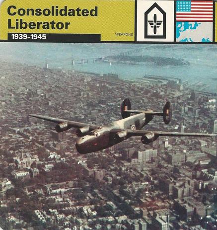1977 Edito-Service World War II - Deck 13 #13-036-13-17 Consolidated Liberator Front
