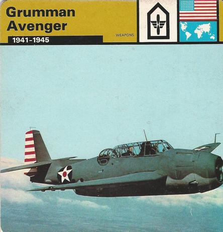 1977 Edito-Service World War II - Deck 17 #13-036-17-18 Grumman Avenger Front