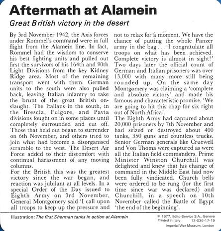 1977 Edito-Service World War II - Deck 17 #13-036-17-19 Aftermath at Alamein Back