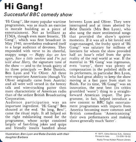 1977 Edito-Service World War II - Deck 19 #13-036-19-02 Hi Gang! Back