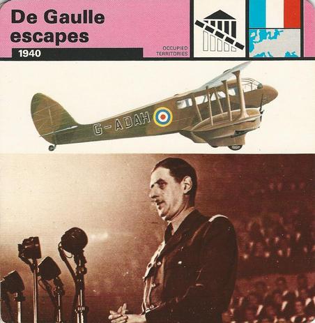 1977 Edito-Service World War II - Deck 20 #13-036-20-03 De Gaulle Escapes Front