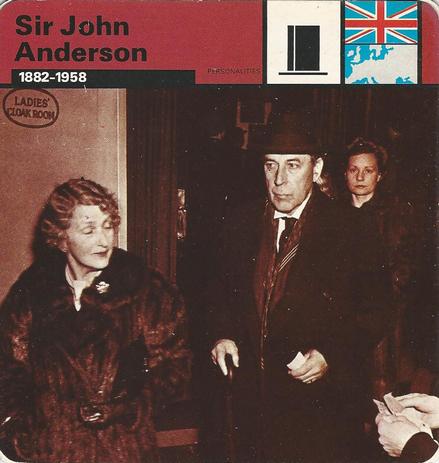 1977 Edito-Service World War II - Deck 21 #13-036-21-08 Sir John Anderson Front