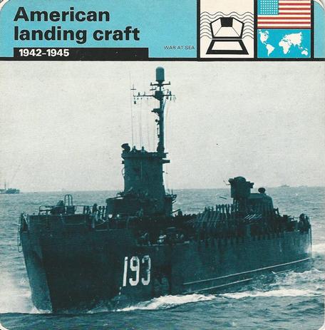 1977 Edito-Service World War II - Deck 21 #13-036-21-09 American landing craft Front