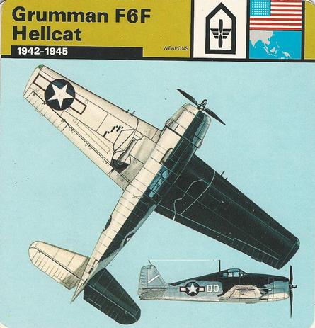 1977 Edito-Service World War II - Deck 21 #13-036-21-14 Grumman F6F Hellcat Front