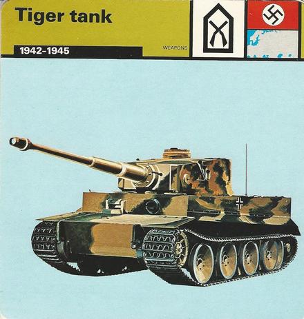 1977 Edito-Service World War II - Deck 21 #13-036-21-22 Tiger Tank Front