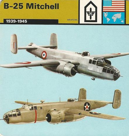 1977 Edito-Service World War II - Deck 21 #13-036-21-24 B-25 Mitchell Front
