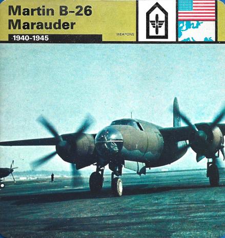 1977 Edito-Service World War II - Deck 22 #13-036-22-15 Martin B-26 Marauder Front
