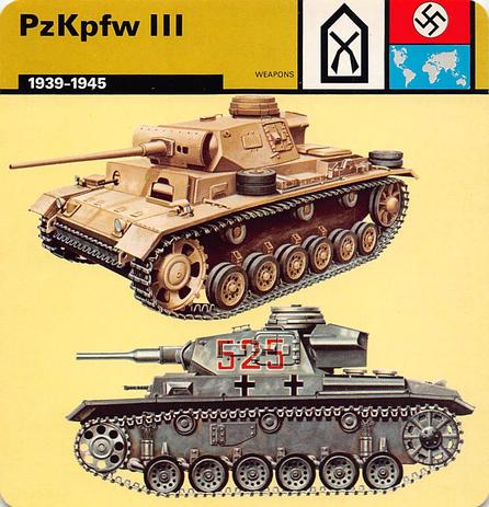 1977 Edito-Service World War II - Deck 22 #13-036-22-16 PzKpfw III Front