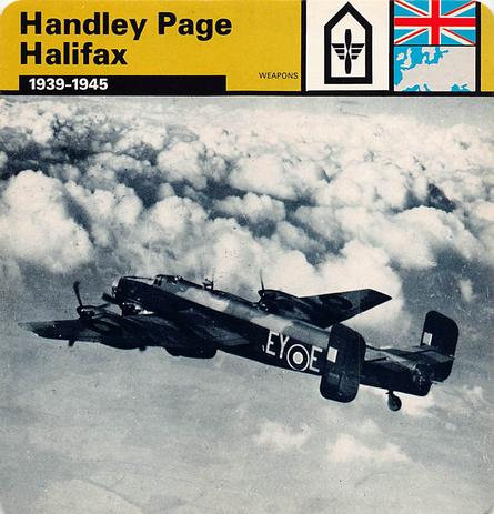 1977 Edito-Service World War II - Deck 22 #13-036-22-18 Handley Page Halifax Front