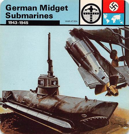1977 Edito-Service World War II - Deck 23 #13-036-23-02 German Midget Submarines Front