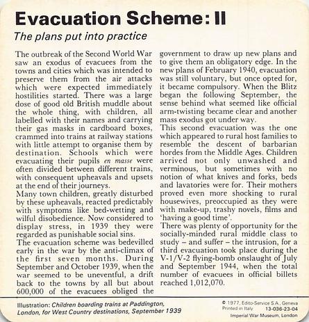 1977 Edito-Service World War II - Deck 23 #13-036-23-04 Evacuation Scheme: II Back