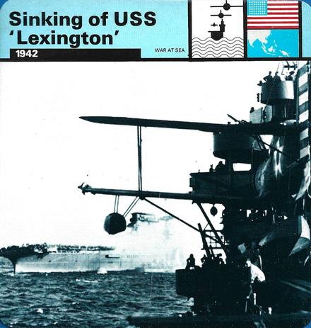 1977 Edito-Service World War II - Deck 23 #13-036-23-06 Sinking of USS 'Lexington' Front