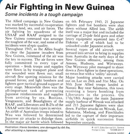 1977 Edito-Service World War II - Deck 23 #13-036-23-17 Air Fighting in New Guinea Back