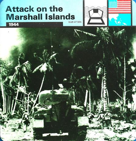 1977 Edito-Service World War II - Deck 23 #13-036-23-18 Attack on the Marshall Islands Front