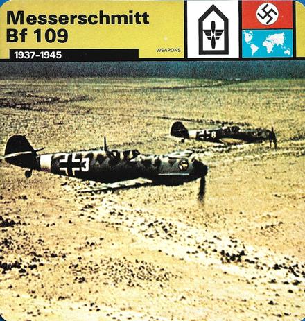 1977 Edito-Service World War II - Deck 24 #13-036-24-16 Messerschmitt Bf 109 Front