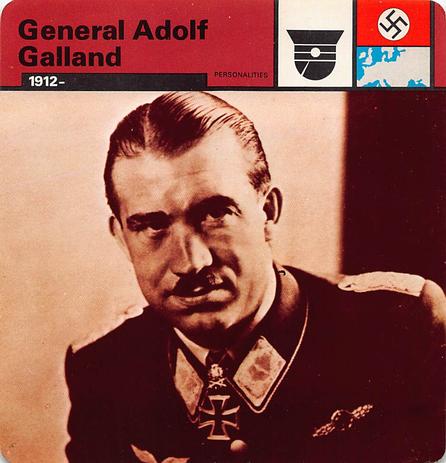 1977 Edito-Service World War II - Deck 24 #13-036-24-22 General Adolf Galland Front