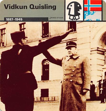 1977 Edito-Service World War II - Deck 25 #13-036-25-02 Vidkun Quisling Front