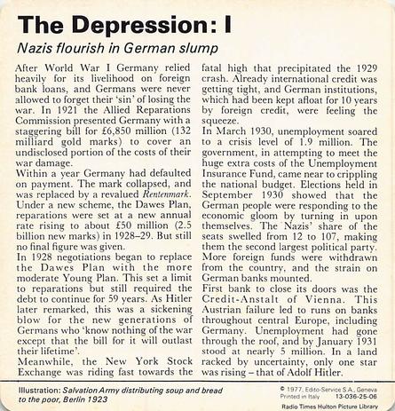 1977 Edito-Service World War II - Deck 25 #13-036-25-06 The Depression: I Back