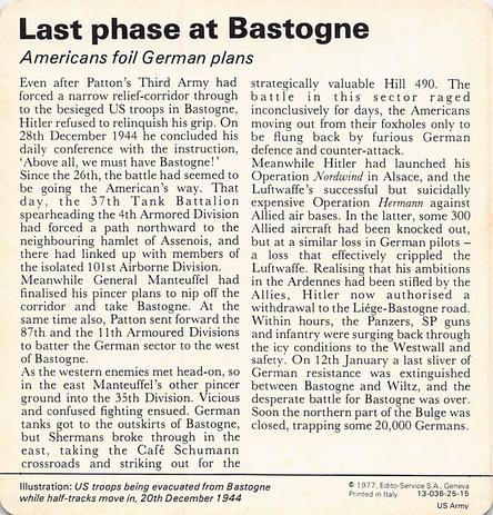 1977 Edito-Service World War II - Deck 25 #13-036-25-15 Last phase at Bastogne Back