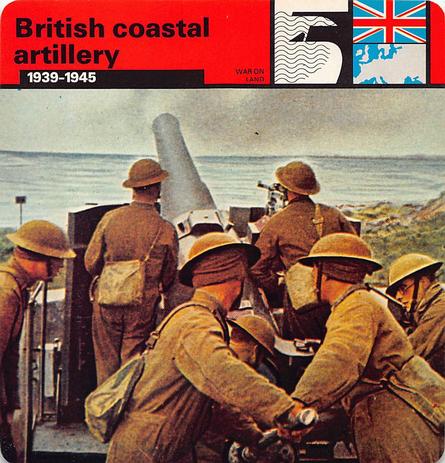 1977 Edito-Service World War II - Deck 25 #13-036-25-17 British coastal artillery Front