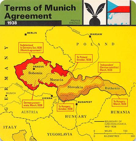 1977 Edito-Service World War II - Deck 25 #13-036-25-18 Terms of Munich Agreement Front