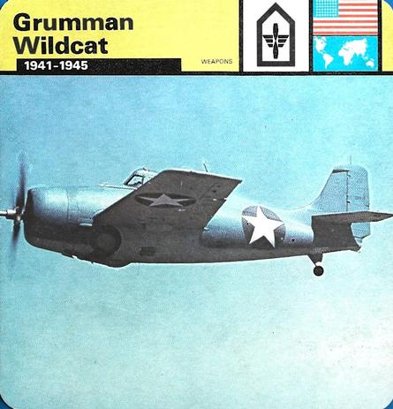 1977 Edito-Service World War II - Deck 25 #13-036-25-19 Grumman Wildcat Front