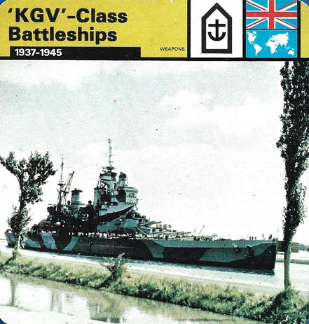 1977 Edito-Service World War II - Deck 33 #13-036-33-07 'KGV'-Class Battleships Front