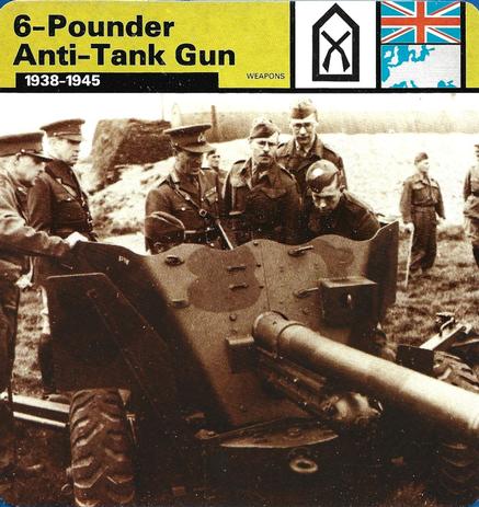 1977 Edito-Service World War II - Deck 30 #13-036-30-15 6-Pounder Anti-Tank Gun Front