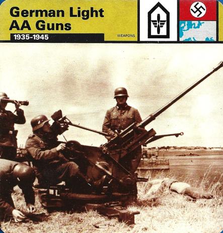 1977 Edito-Service World War II - Deck 30 #13-036-30-19 German Light AA Guns Front