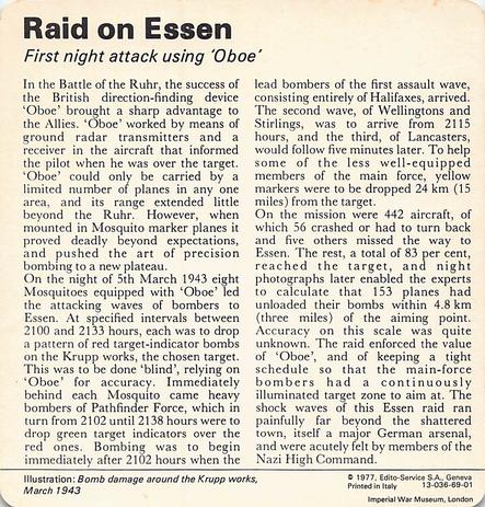 1977 Edito-Service World War II - Deck 69 #13-036-69-01 Raid on Essen Back