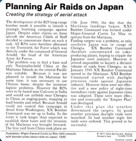 1977 Edito-Service World War II - Deck 73 #13-036-73-04 Planning Air Raids on Japan Back