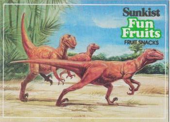 1987 Sunkist Fun Fruits Encyclopedia Britannica DinoFacts #A5 Deinonychus Front