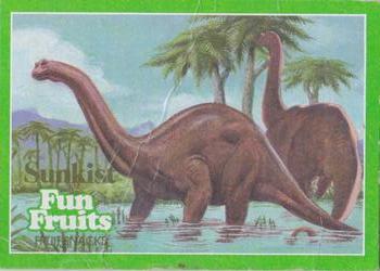 1987 Sunkist Fun Fruits Encyclopedia Britannica DinoFacts #A2 Apatosaurus Front