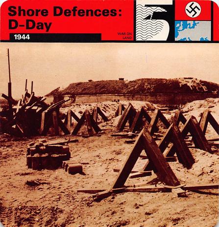 1977 Edito-Service World War II - Deck 32 #13-036-32-04 Shore Defences: D-Day Front