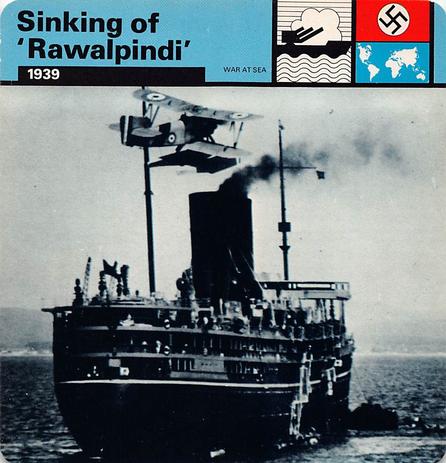 1977 Edito-Service World War II - Deck 32 #13-036-32-19 Sinking of 'Rawalpindi' Front