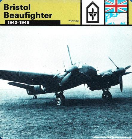 1977 Edito-Service World War II - Deck 38 #13-036-38-10 Bristol Beaufighter Front