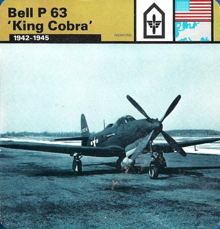 1977 Edito-Service World War II - Deck 38 #13-036-38-22 Bell P 63 'King Cobra' Front
