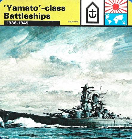 1977 Edito-Service World War II - Deck 34 #13-036-34-11 'Yamato'-class Battleships Front