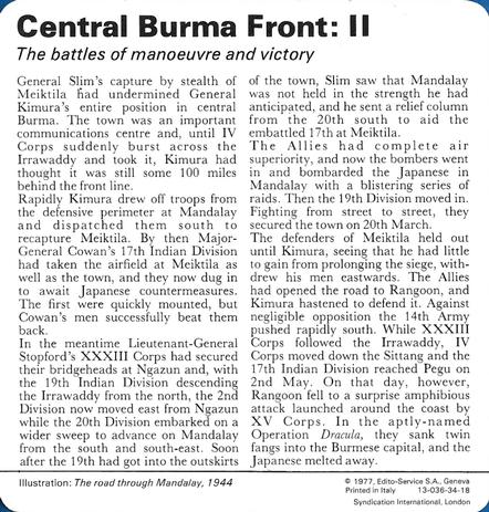 1977 Edito-Service World War II - Deck 34 #13-036-34-18 Central Burma Front: II Back